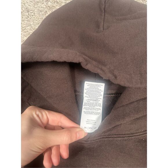 Vintage The Pound Graphic Hoodie Pullover Sweatshirt Brown/Orange 2XL Y2K Retro - Picture 5 of 11